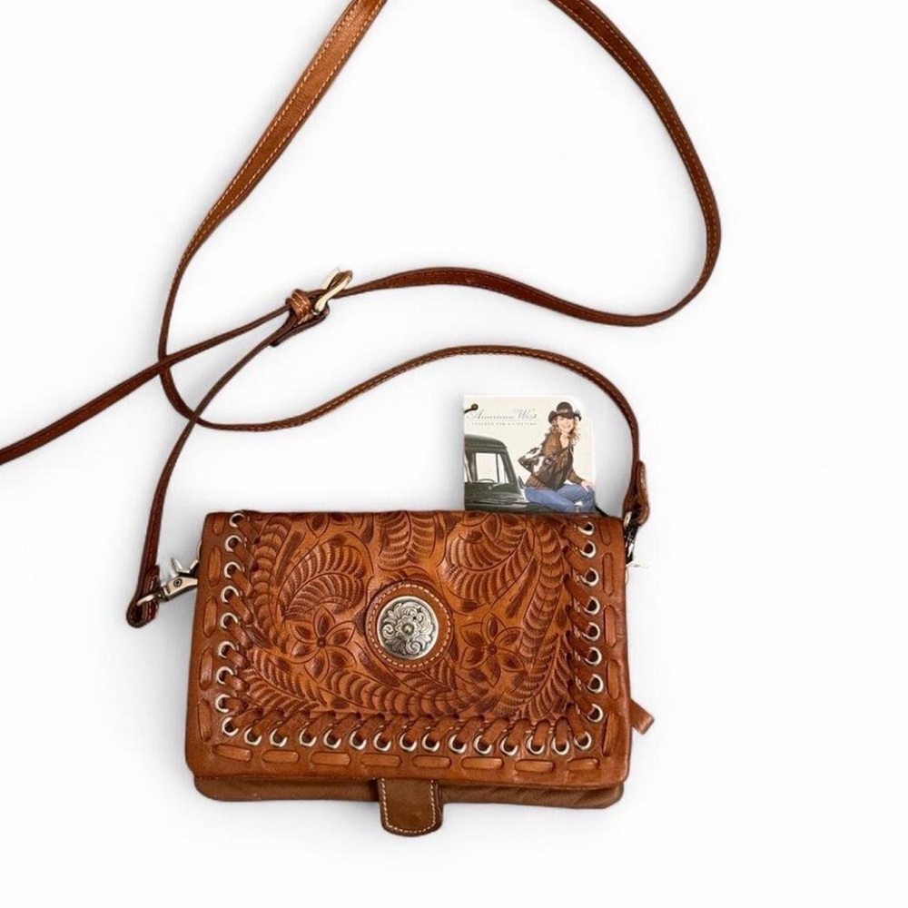 American west Brown Leather Crossbody Bag